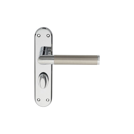 Carlisle Brass Polished Chrome/Satin Nickel Bathroom 180mmx40mm Scope Lever on Backplate SZM046CPSN