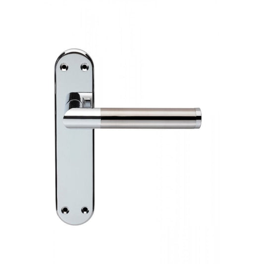 Carlisle Brass Polished Chrome/Satin Nickel Latch 180mmx40mm Scope Lever on Backplate SZM045CPSN