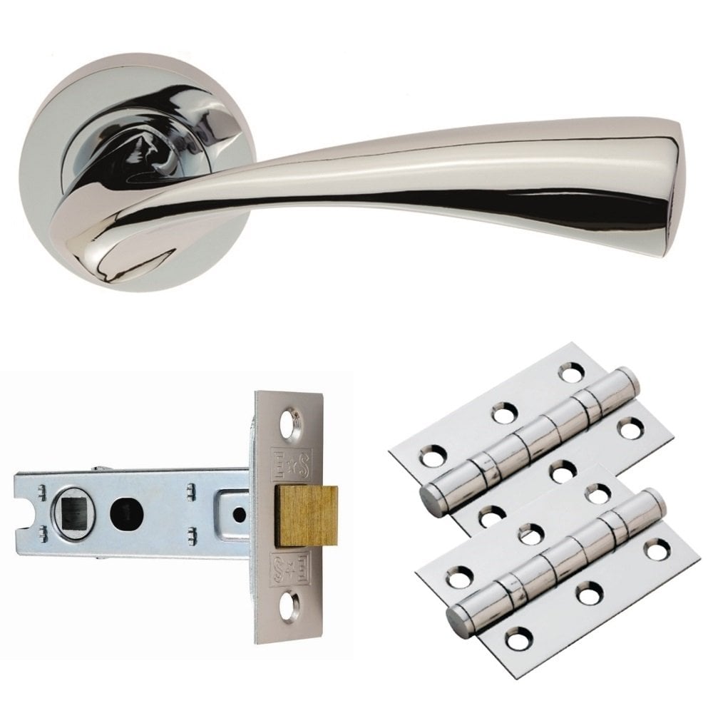 Carlisle Brass Polished Chrome Sintra Lever on Rose Latch Pack GK007CP/INTB