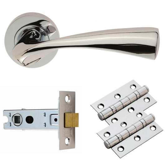 Carlisle Brass Polished Chrome Sintra Lever on Rose Latch Pack GK007CP/INTB