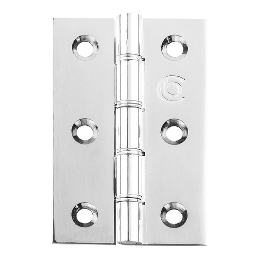 Carlisle Brass Polished Chrome Square Double Stainless Steel Washered Brass Butt Hinge 76mmx50mmx2.5mm HDSSW2CP