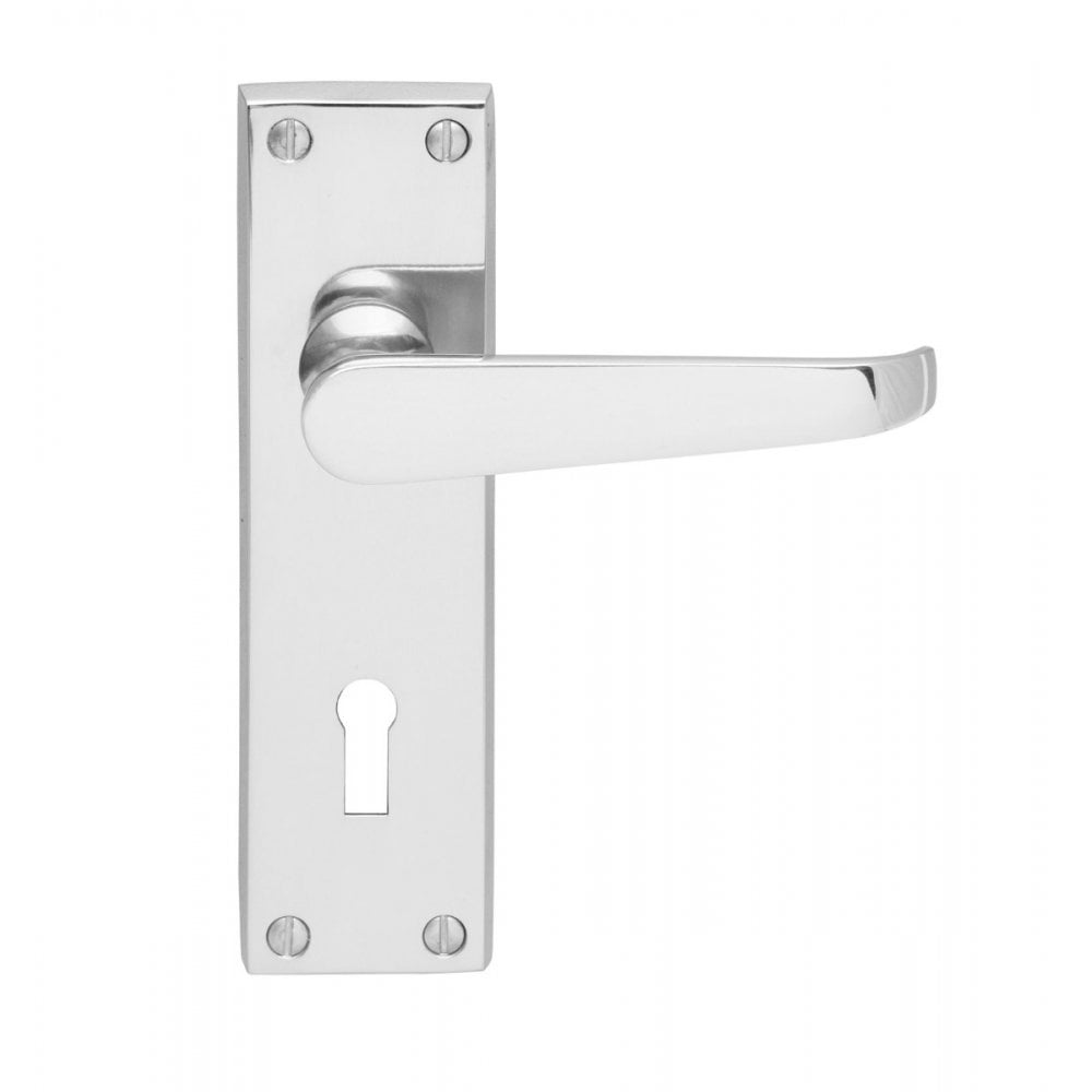 Carlisle Brass Polished Chrome Standard Lock Boxed 155mmx40mm Contract Victorian Lever on Backplate CBV30CP