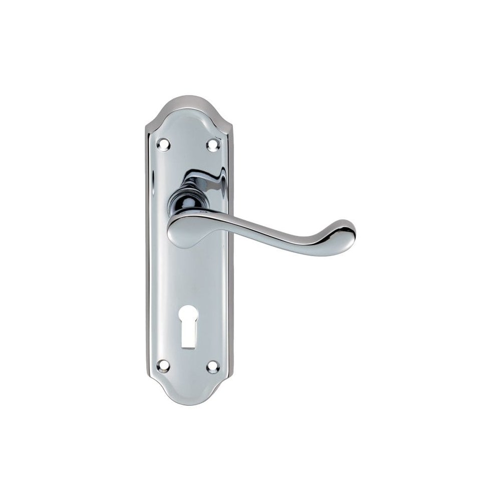 Carlisle Brass Polished Chrome Standard Lock Boxed 168mmx48mm Ashtead Lever on Backplate DL17CP
