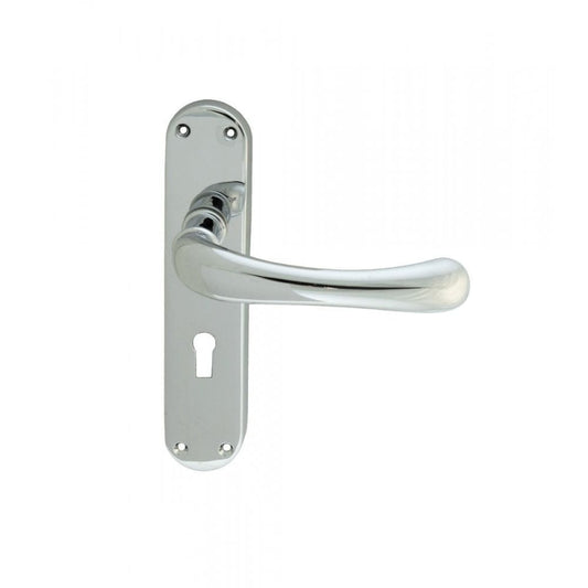Carlisle Brass Polished Chrome Standard Lock Ibra lever on backplate Economy CBL11CP