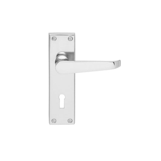 Carlisle Brass Polished Chrome Standard Lock Retail Packaging 155mmx40mm Contract Victorian Lever on Backplate CBV30CP/R
