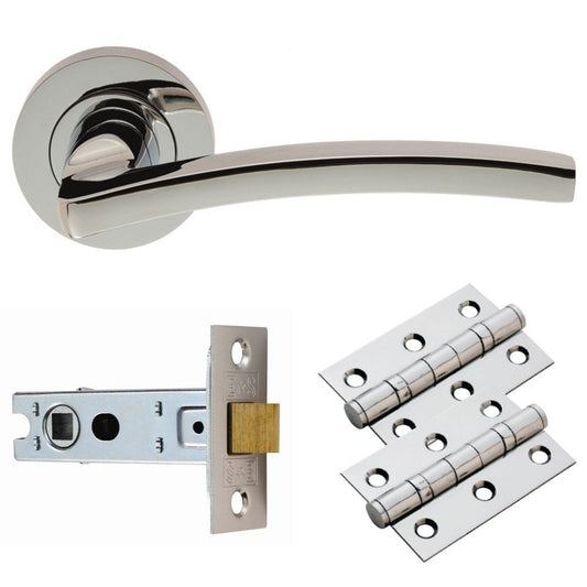 Carlisle Brass Polished Chrome Tavira Lever on Rose Latch Pack GK009CP/INTB