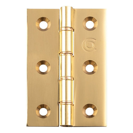 Carlisle Brass Polished Lacquered Double Phosphor Bronze Washered Butt Hinge 76mmx50mmx2.5mm HDPBW21