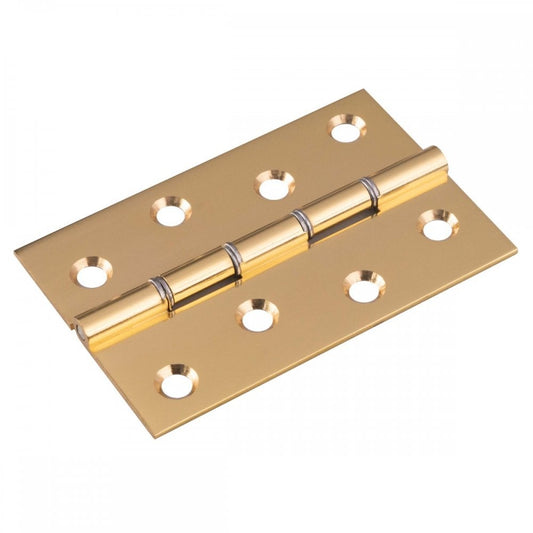 Carlisle Brass Polished Lacquered Square Double Steel Washered Brass Butt Hinge 102mmx67mmx2.2mm HDSW2