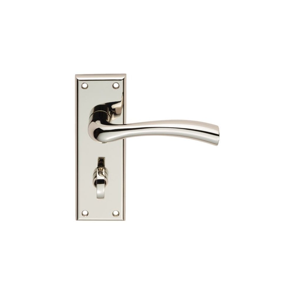 Carlisle Brass Polished Nickel Bathroom Retail Packaging Cinquanta Lever on Backplate SZR053PN/RP