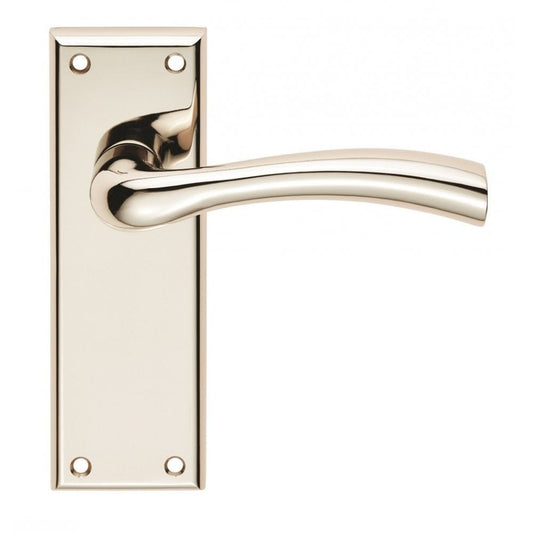 Carlisle Brass Polished Nickel Latch Boxed Cinquanta Lever on Backplate SZR052PN