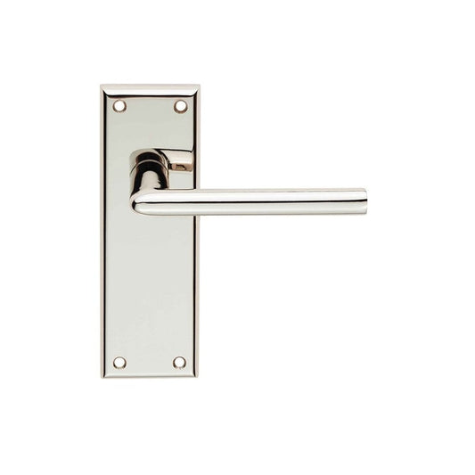 Carlisle Brass Polished Nickel Latch Dieci Lever on Backplate SZR012PN