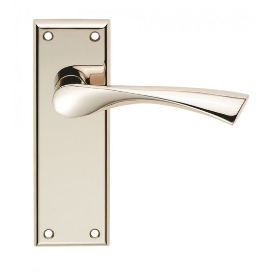 Carlisle Brass Polished Nickel Latch Venti Lever on Backplate SZR022PN