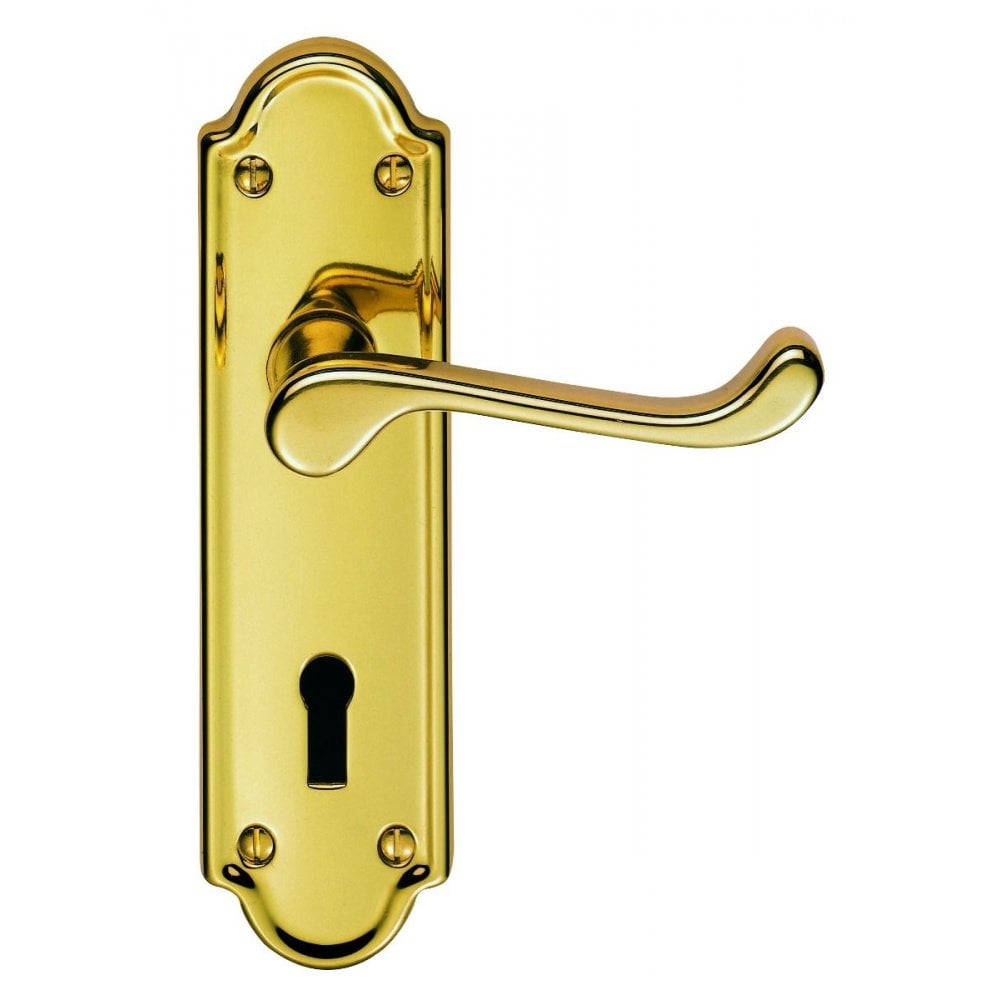 Carlisle Brass PVD Standard Lock Boxed Ashtead Lever on Backplate 168mmx48mm DL17PVD
