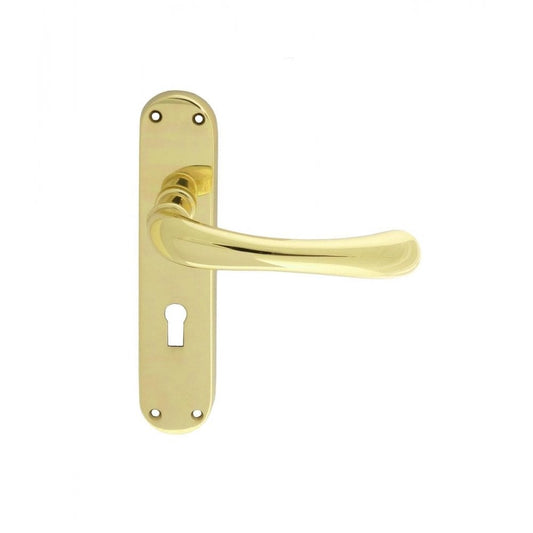 Carlisle Brass PVD Standard Lock Ibra lever on backplate Economy CBL11