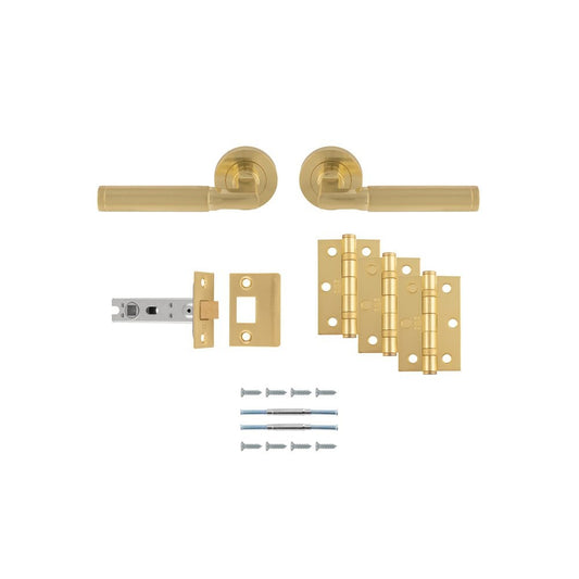 Carlisle Brass Satin Brass Belas Latch Pack - Ultimate Door Pack UDP006SB/INTB