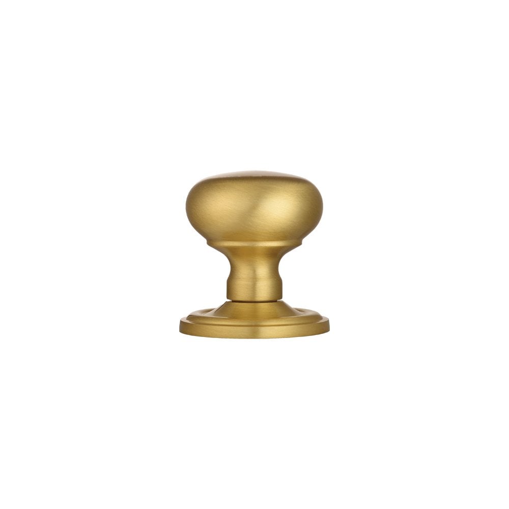 Carlisle Brass Satin Brass Concealed Fix Mushroom Mortice Knob 64mm Dia Rose 58mm Dia Knob, 71mm Projection M35CSB