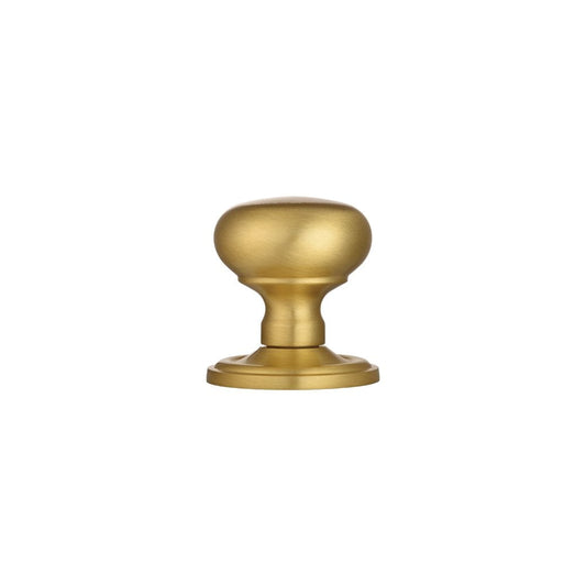 Carlisle Brass Satin Brass Concealed Fix Mushroom Mortice Knob 64mm Dia Rose 58mm Dia Knob, 71mm Projection M35CSB