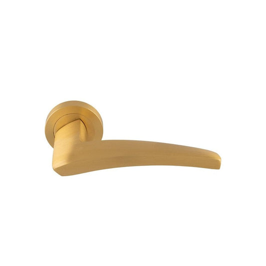 Carlisle Brass Satin Brass Dune lever on Round Rose Handle DU5SB