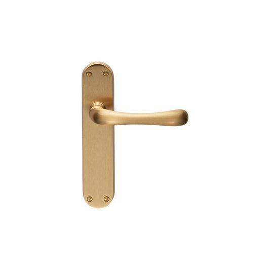 Carlisle Brass Satin Brass Latch Ibra Lever on Backplate Range 185mmx42mm EL12SB