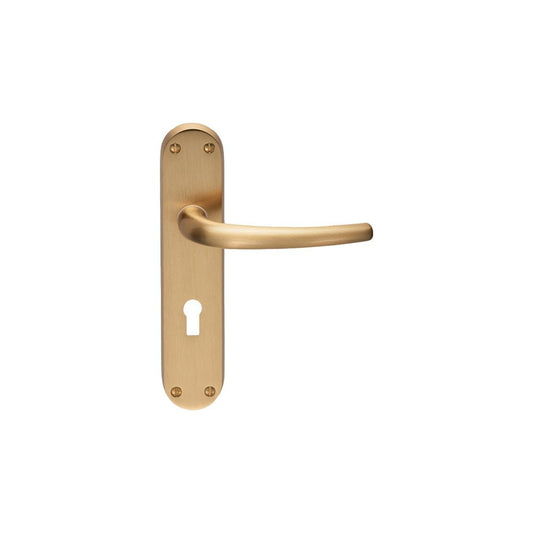 Carlisle Brass Satin Brass Lock Profile Lilla Lever on Backplate 185mmx42mm EL31SB
