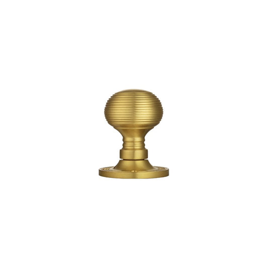 Carlisle Brass Satin Brass Mortice Brass Queen Anne Mortice Knob 62.5mm Dia.Rose 51.5mm Dia .Knob 76mm Projection M1001S