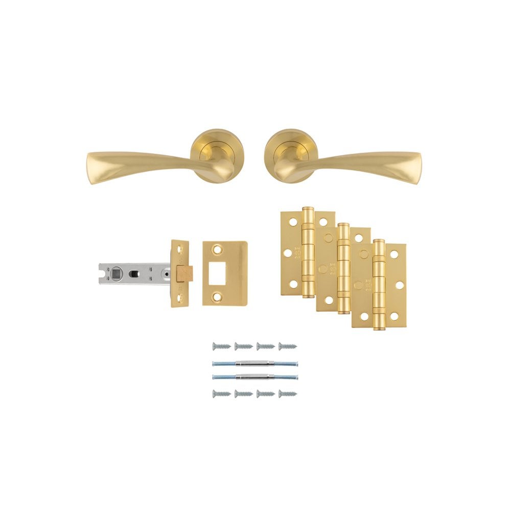 Carlisle Brass Satin Brass Sintra Latch Pack - Ultimate Door Pack UDP007SB/INTB