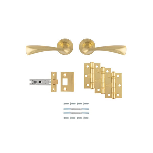Carlisle Brass Satin Brass Sintra Latch Pack - Ultimate Door Pack UDP007SB/INTB