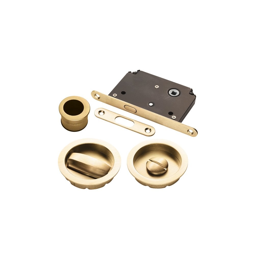 Carlisle Brass Satin Brass Sliding Door Set ART55BSB