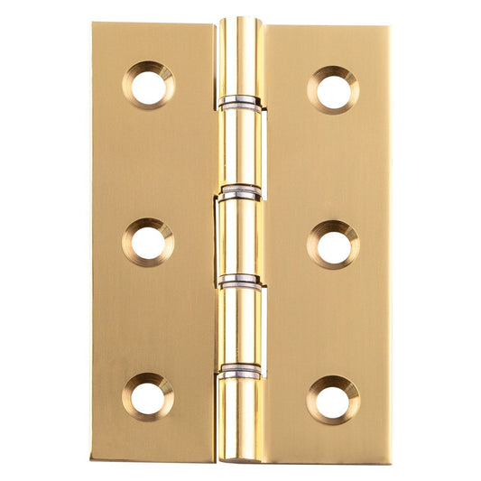 Carlisle Brass Satin Brass Squared Double Steel Washered Brass Butt Hinge 76mmx50mmx2.5mm HDSW20