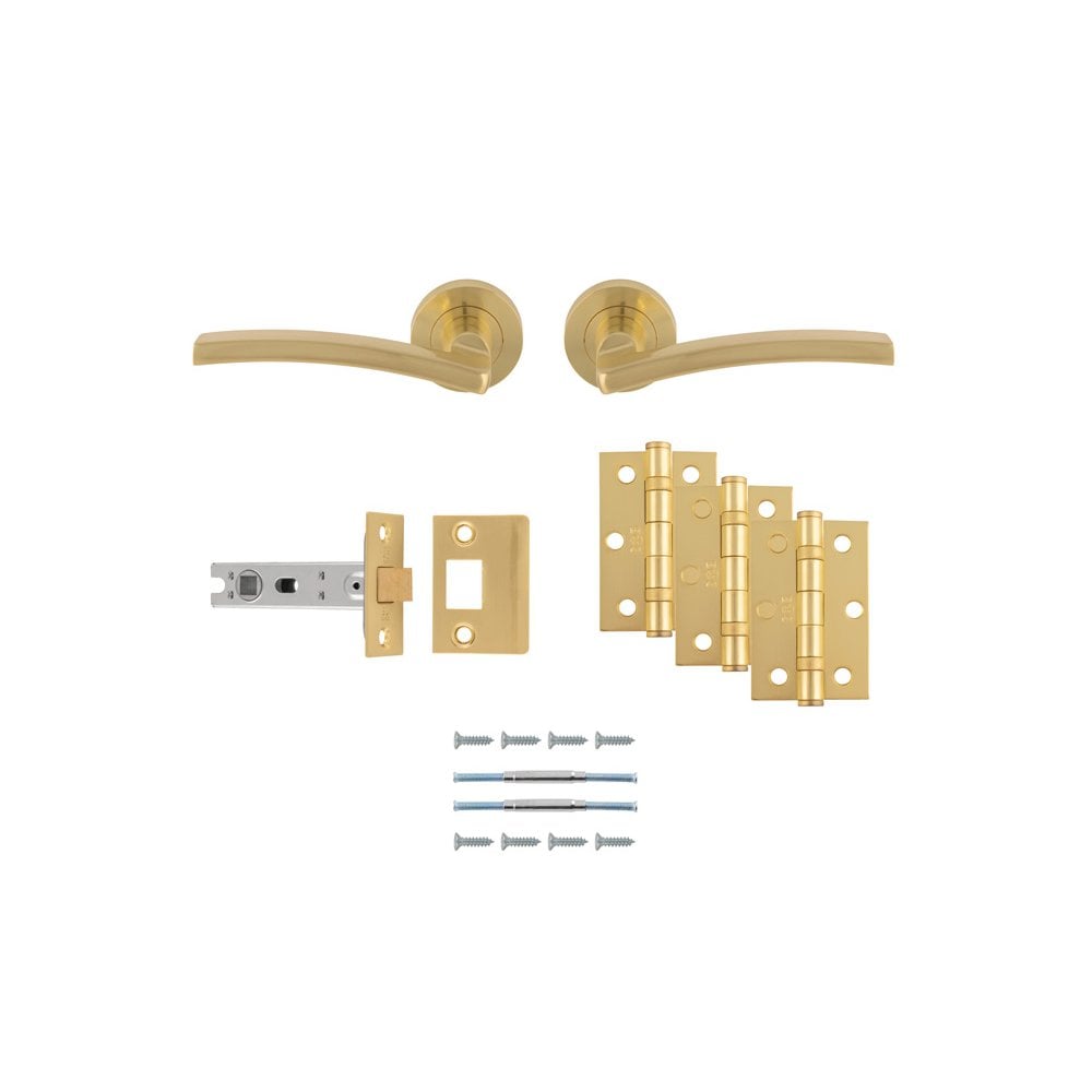 Carlisle Brass Satin Brass Tavira Latch Pack - Ultimate Door Pack UDP009SB/INTB