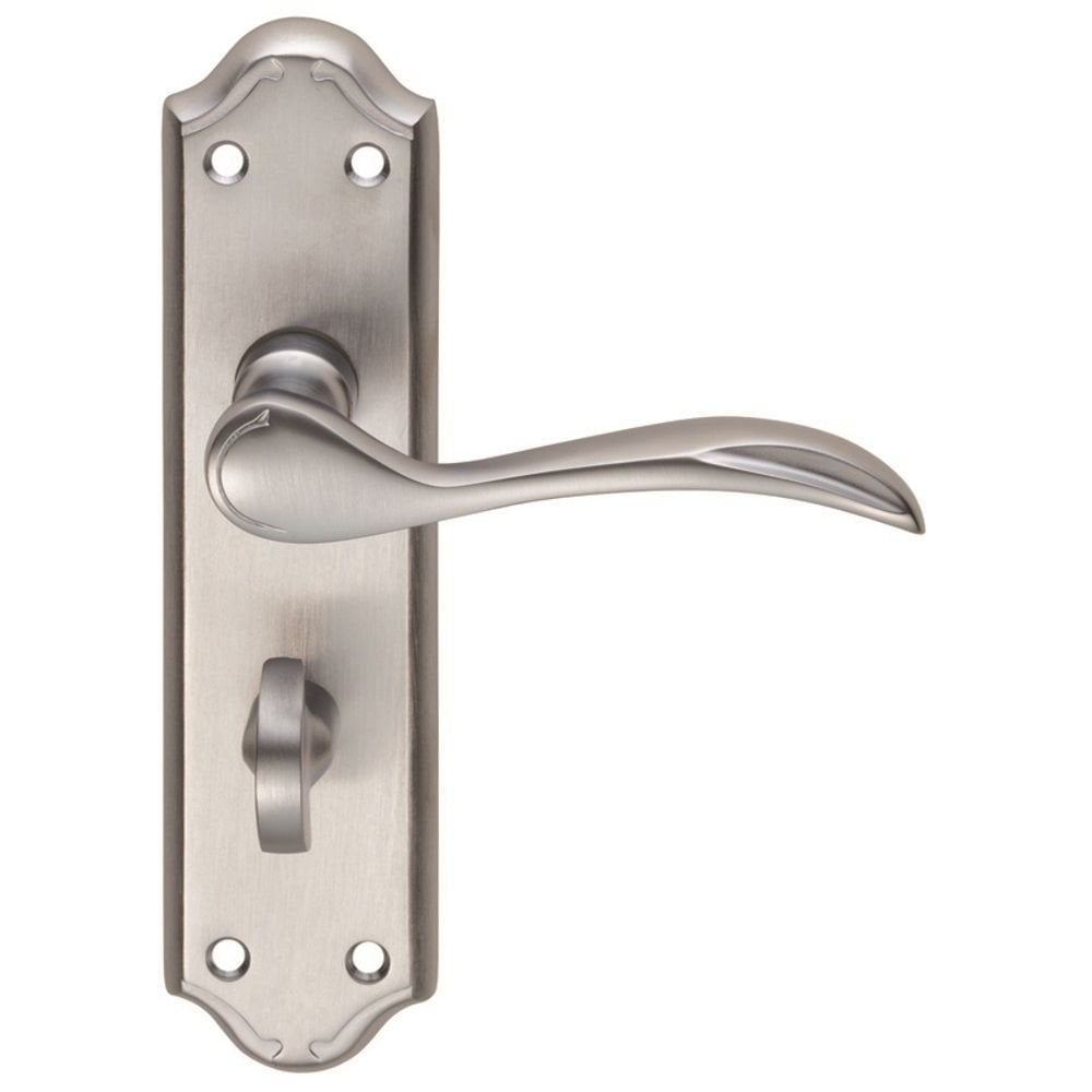Carlisle Brass Satin Chrome Bathroom 180mmx45mm Backplate Madrid Lever on Backplate DL192SC
