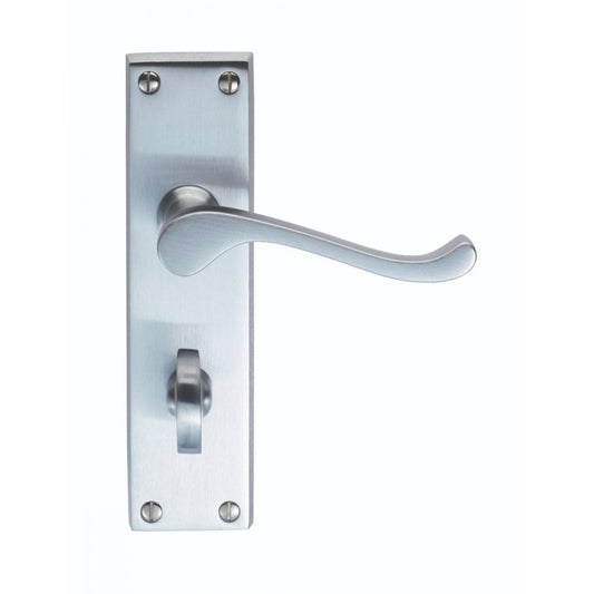 Carlisle Brass Satin Chrome Bathroom Blister Pack Contract Victorian Scroll Lever on Backplate CBS54WCSC/BP