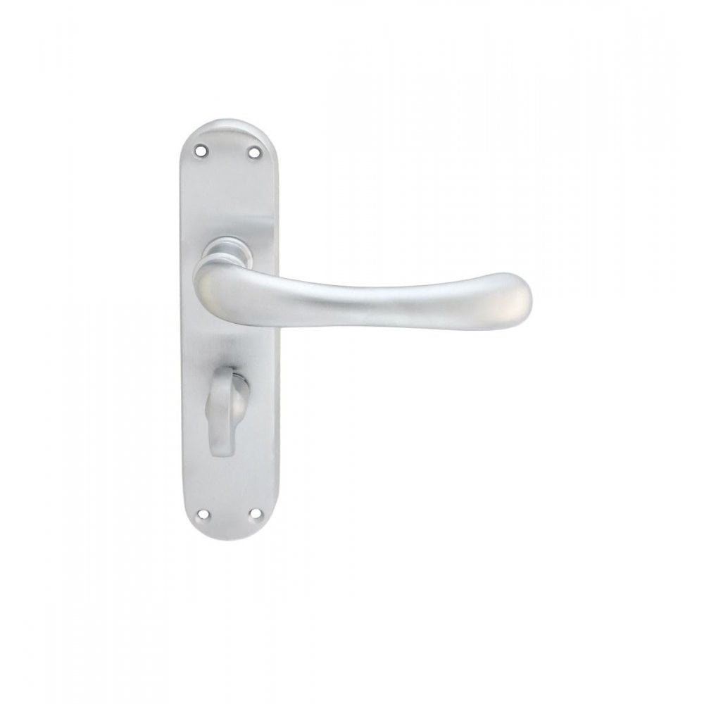 Carlisle Brass Satin Chrome Bathroom Ibra lever on backplate Economy CBL13SC