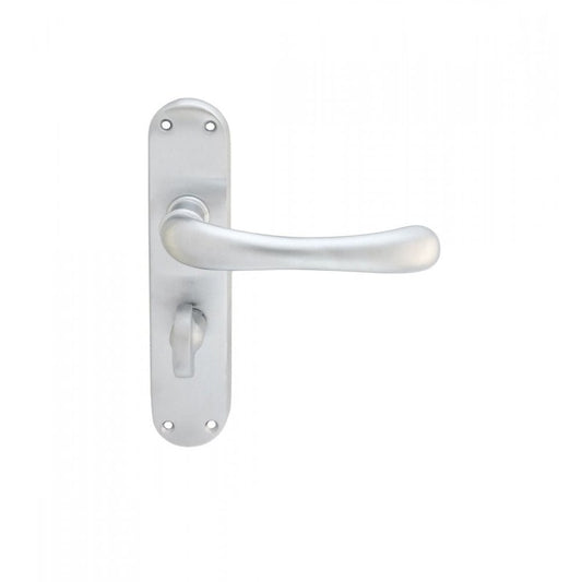 Carlisle Brass Satin Chrome Bathroom Ibra lever on backplate Economy CBL13SC