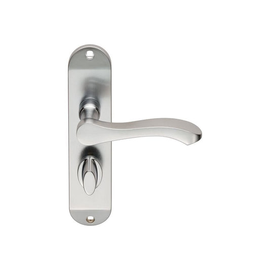 Carlisle Brass Satin Chrome Bathroom Lever on Backplate SZM133SC