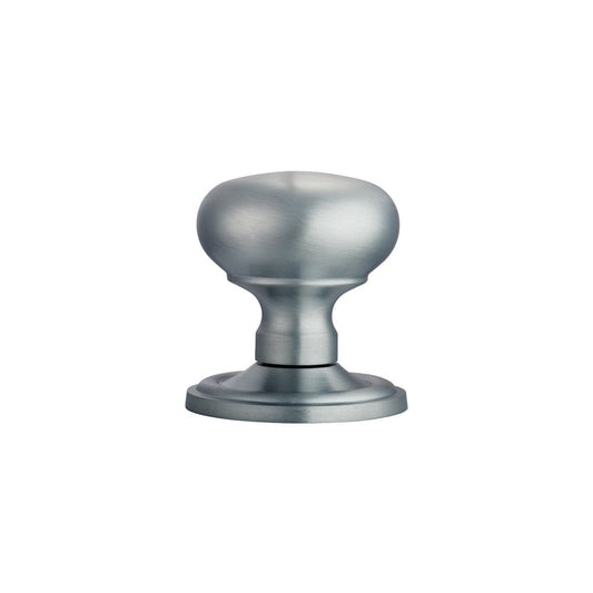 Carlisle Brass Satin Chrome Concealed Fix Mushroom Mortice Knob 64mm Dia Rose 58mm Dia Knob, 71mm Projection M35CSC