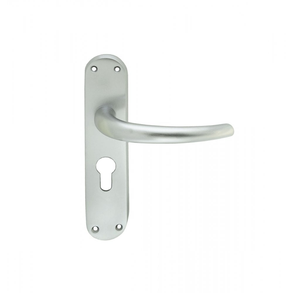 Carlisle Brass Satin Chrome Euro Profile Lilla Lever on Backplate 185mmx42mm, 47.5mm Centres EL31YSC