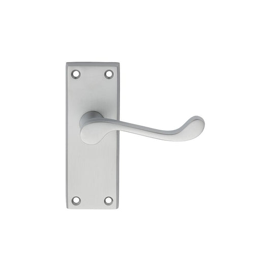 Carlisle Brass Satin Chrome Latch Boxed 118mmx43mm Victorian Scroll Lever on Backplate DL55SC