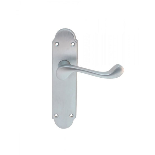 Carlisle Brass Satin Chrome Latch Boxed Oakley Lever on Backplate DL167SC