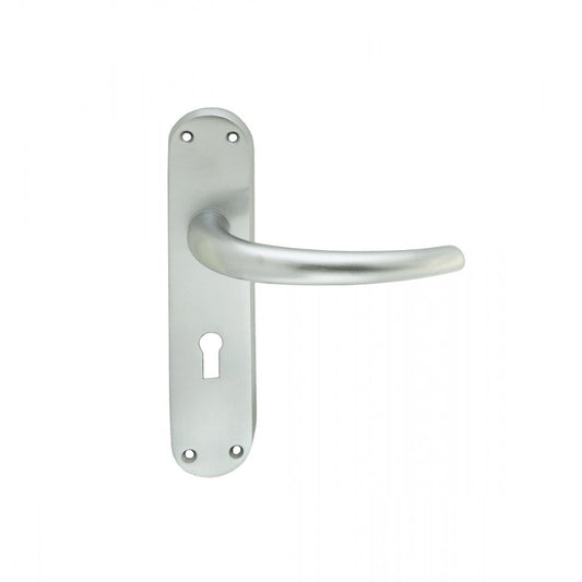 Carlisle Brass Satin Chrome Lock Profile Lilla Lever on Backplate 185mmx42mm EL31SC