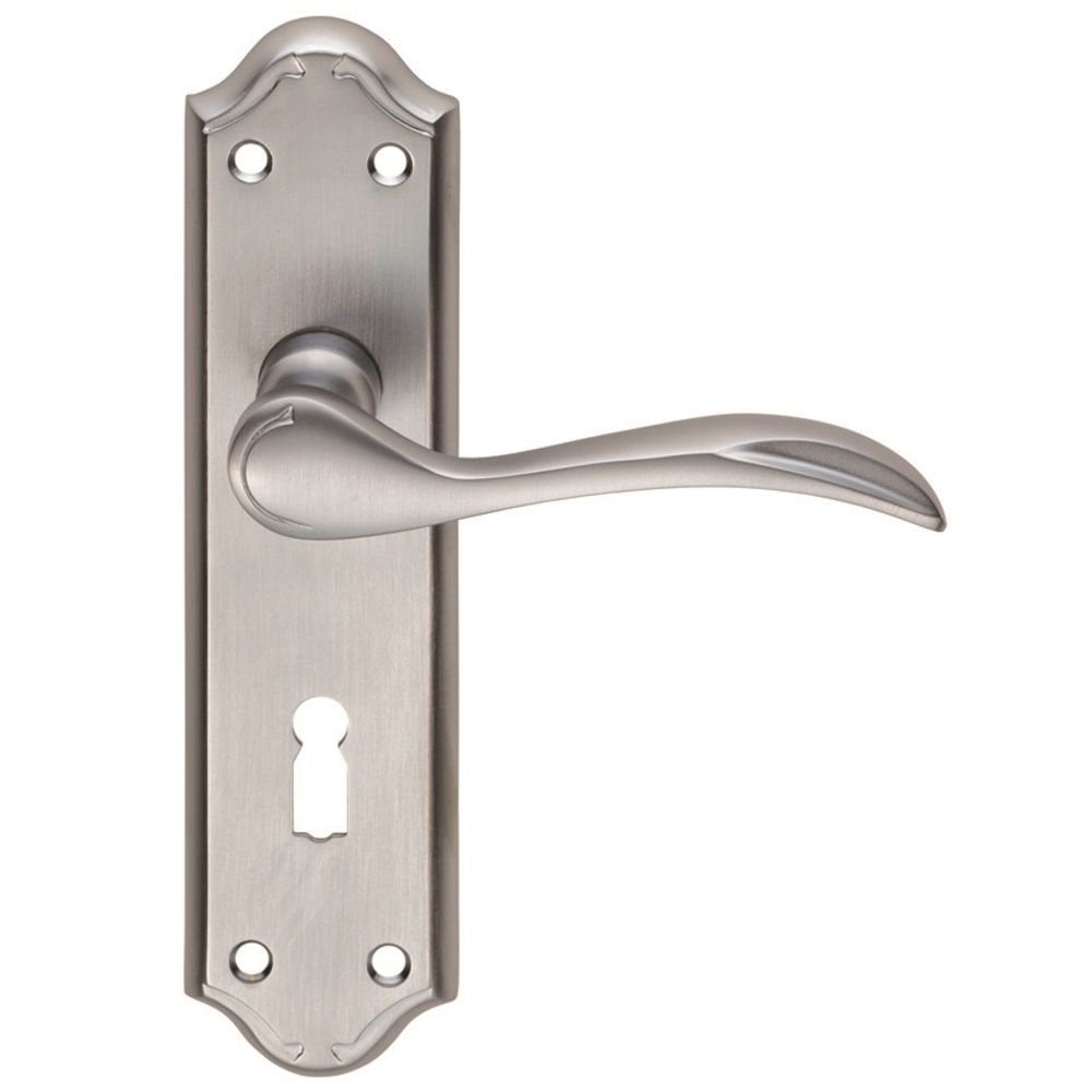 Carlisle Brass Satin Chrome Lock Standard 180mmx45mm Backplate Madrid Lever on Backplate DL190SC