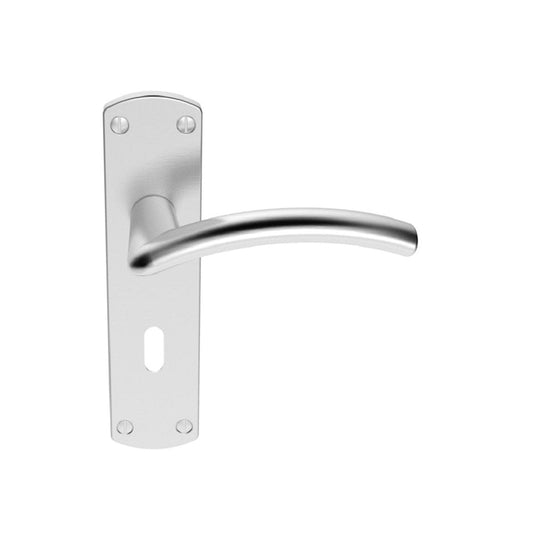 Carlisle Brass Satin Chrome Lock Standard Boxed Tres Lever on Backplate SZC031SC