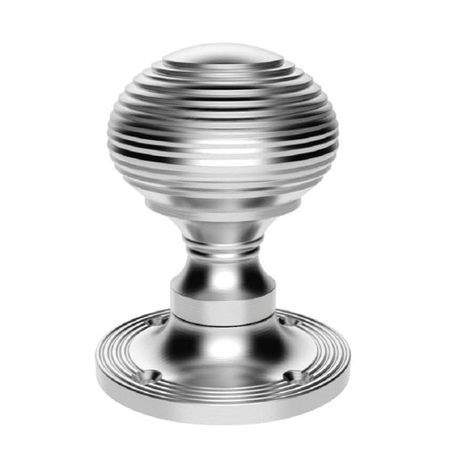 Carlisle Brass Satin Chrome Mortice Knob Queen Anne Mortice Knob 62.5mm Dia.Rose 51.5mm Dia .Knob 76mm Projection M1001S