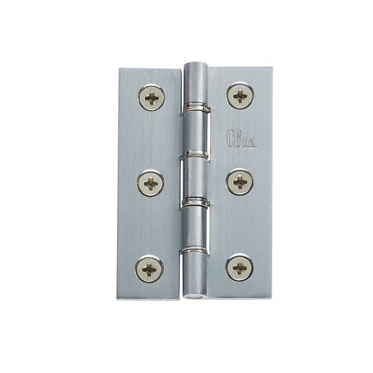 Carlisle Brass Satin Chrome Square Double Stainless Steel Washered Brass Butt Hinge 76mmx50mmx2.5mm HDSSW2SC
