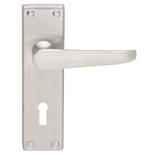 Carlisle Brass Satin Chrome Standard Lock 150mmx42.5mm Victorian Lever on Backplate M30SC