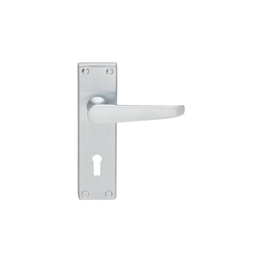 Carlisle Brass Satin Chrome Standard Lock Boxed 155mmx40mm Contract Victorian Lever on Backplate CBV30SC