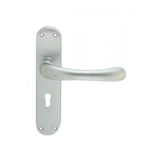 Carlisle Brass Satin Chrome Standard Lock Ibra lever on backplate Economy CBL11SC