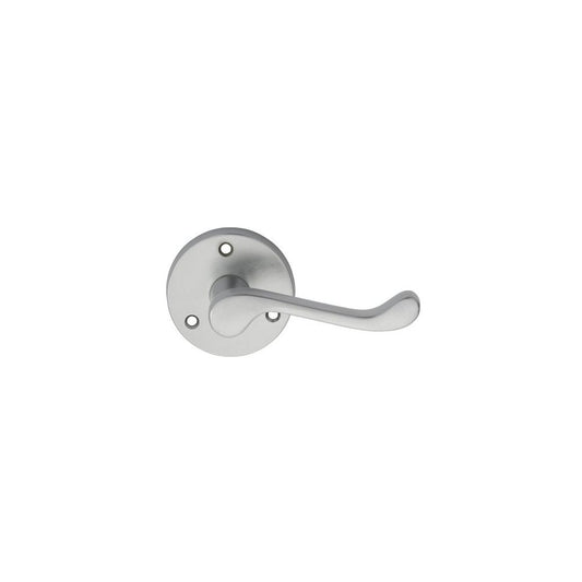 Carlisle Brass Satin Chrome Victorian Scroll Lever on Round Rose DL56SC