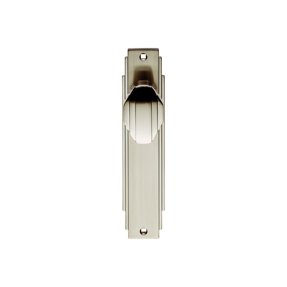 Carlisle Brass Satin Nickel Art Deco Knob On Backplate ADR022SN