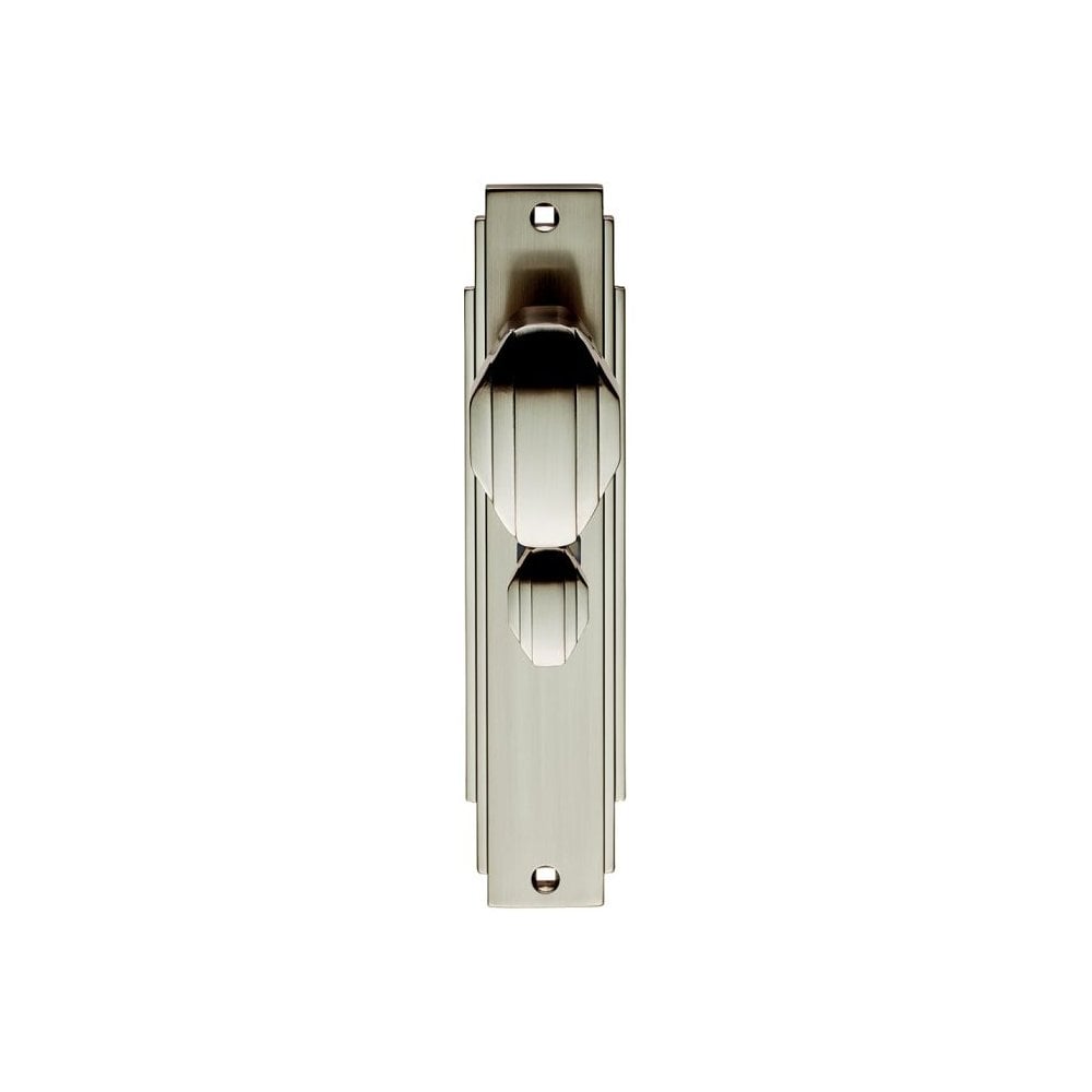 Carlisle Brass Satin Nickel Art Deco Knob On Backplate With Bathrom Profile ADR023SN